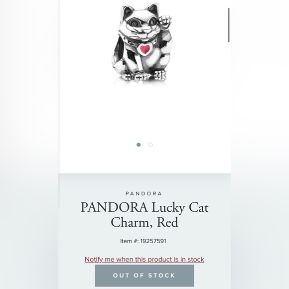 Retired PANDORA Lucky Cat Charm EUC - Picture 2 of 8